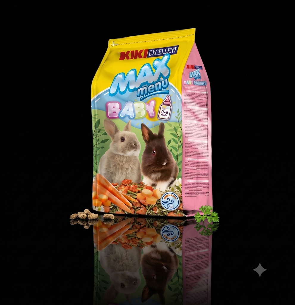 غذاء صغار الأرانب "كيكي إكسيلينت ماكس منيو" (Kiki Excellent Max Menu Baby Rabbits)